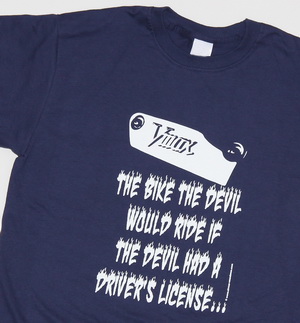 T-Shirt navy-blau "Vmax - THE BIKE THE DEVIL WOULD RIDE"